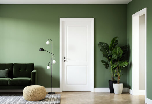interior door in green room