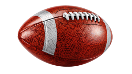 American Football on Display: The iconic American football, meticulously rendered with realistic texture and design, lies poised, ready for the next play. 