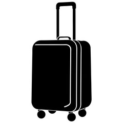 Modern black travel suitcase with telescopic handle