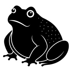 Plump toad silhouette with white spots amphibian black