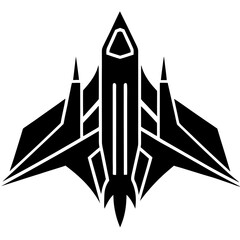 Sleek black futuristic spacecraft silhouette spaceship