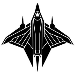 Sleek futuristic spacecraft silhouette spaceship sci fi