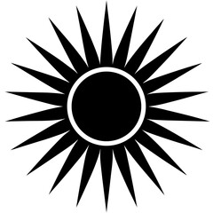 Stylized sun with sharp rays solar celestial