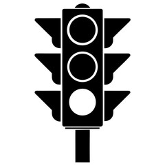 Traffic signal with illuminated green light traffic light