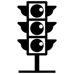 Vertical traffic signal with three lights traffic light