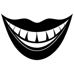 Wide smiling mouth black silhouette smile teeth
