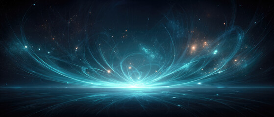 Neon‑Blue Digital Data Tunnel: Swirling Lines & Glowing Particles in Vortex