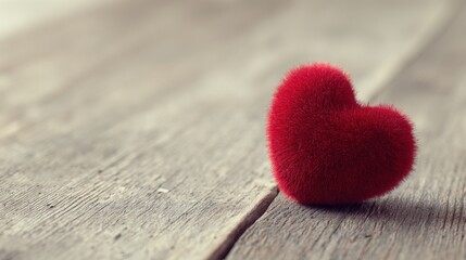 Fototapeta premium A single plush red heart shape on a thin stick isolated on white background