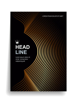 Premium quality cover with gold lines forming beautiful silhouettes and gradients.