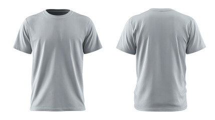 Blank T Shirt color black template front and back view on white background