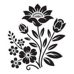 Obraz premium Ornate floral arrangement silhouette