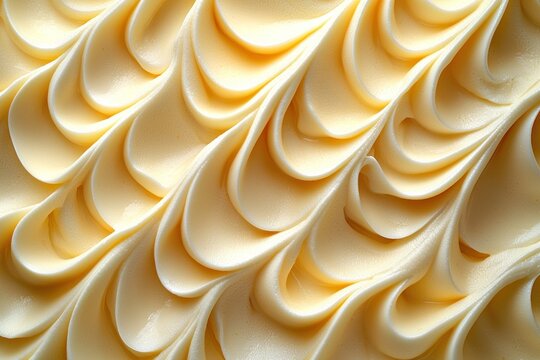 Creamy, swirled icing texture