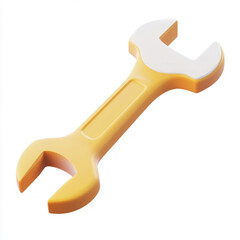 Bright Yellow Wrench Illustration