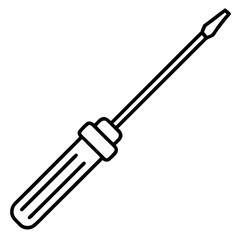 Clean Screwdriver Line Icon Design