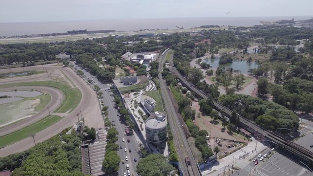 Vista panoramica de los bosques de Palermo y el Hipodromo. Buenos Aires, Argentina.