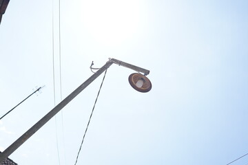 Vintage Streetlight Silhouette against the Sky