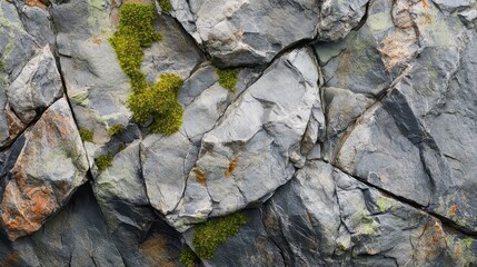 Obraz premium Detailed Macro Closeup of Rocky Cliff Surface with Textures