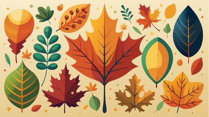 Obraz premium seamless pattern with autumn leaves