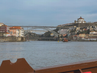 Romantic backstreet, side street or alley in historic old town of Porto Oporto, Portugal with...