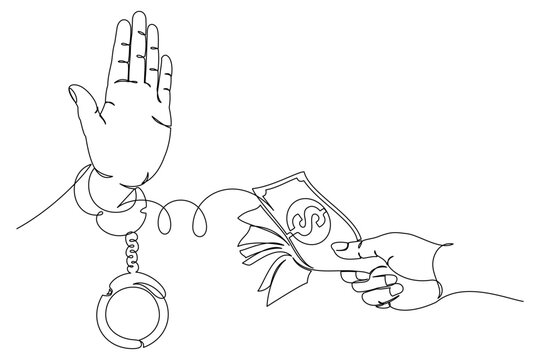 continuous line of world anti-corruption day 3