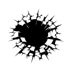 Cracked hole Wall Broken texture.