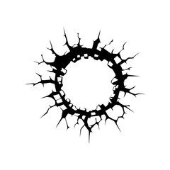 Cracked hole Wall Broken texture.