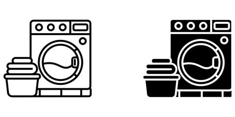  washing machine icon white on background