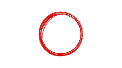 The painting features a simple red brushstroke circle on a white background, with slight line thickness variation, resembling Japanese ink brush art, and a minimalist and clean composition.