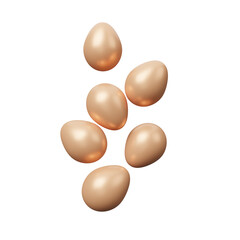 Concept of world Easter celebration or international egg day. World egg day. Food day icon isolated on transparent background. Design for poster, banner, advertising, greeting card. 3d rendering