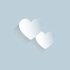 paper heart on blue background
