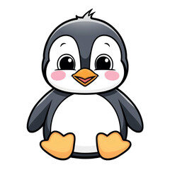 Happy Penguin Cartoon – Snowy Wildlife Character Art