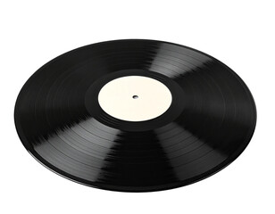 Obraz premium Black Vinyl Record Isolated on White