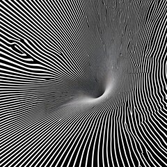 Abstract black and white lines creating a mesmerizing illusion of depth and movement