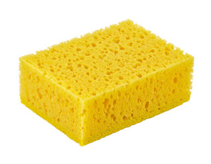 Yellow Paint Sponge Isolated on White Background