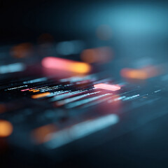 Abstract closeup of glowing lines evokes futuristic technology and data flow. Great for AI, programming, or digital transformation concepts. Techsavvy designs.