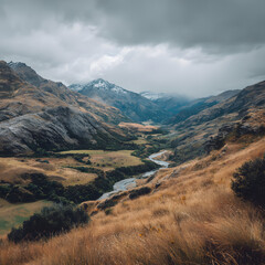  Misty Morning Over New Zealand Mountain Valley
