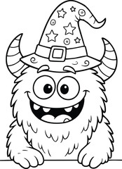 funny character , Goofy Monsters Unleashed:  cute monster illustrations for coloring  line art 