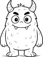 Goofy Monsters Unleashed: cute monster illustrations for coloring  line art 