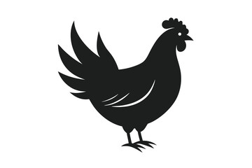 Fototapeta premium Stylized Black Rooster Silhouette Farm Animal Icon