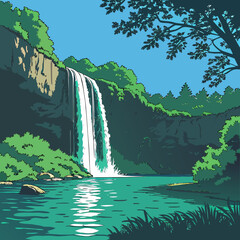 river in the mountains vector illustration svg eps 