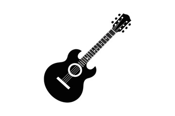 Fototapeta premium Acoustic Guitar Silhouette musical instrument string instrument