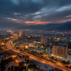 Naklejka premium Urban Cityscape of Pakistan Modern and Traditional Architecture