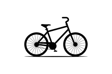 Obraz premium Bicycle outline on white background silhouette transport