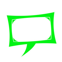 green square curve speech box frame