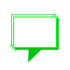 green square speech box frame overlap