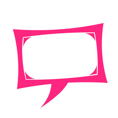 pink square curve speech box frame