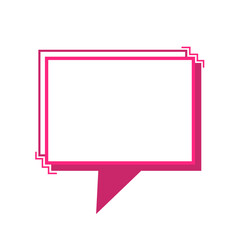 pink square speech box frame overlap