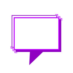 purple square speech box frame overlap