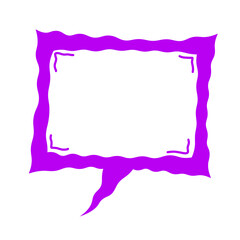 purple square wave speech box frame