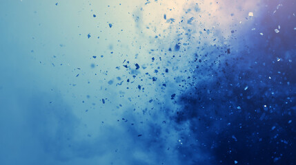Fototapeta premium Abstract Blue Explosion of Particles on a Smoky Gradient Background